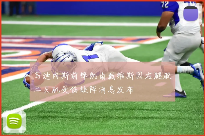 乌迪内斯前锋凯南戴维斯因右腿股二头肌受伤缺阵消息发布